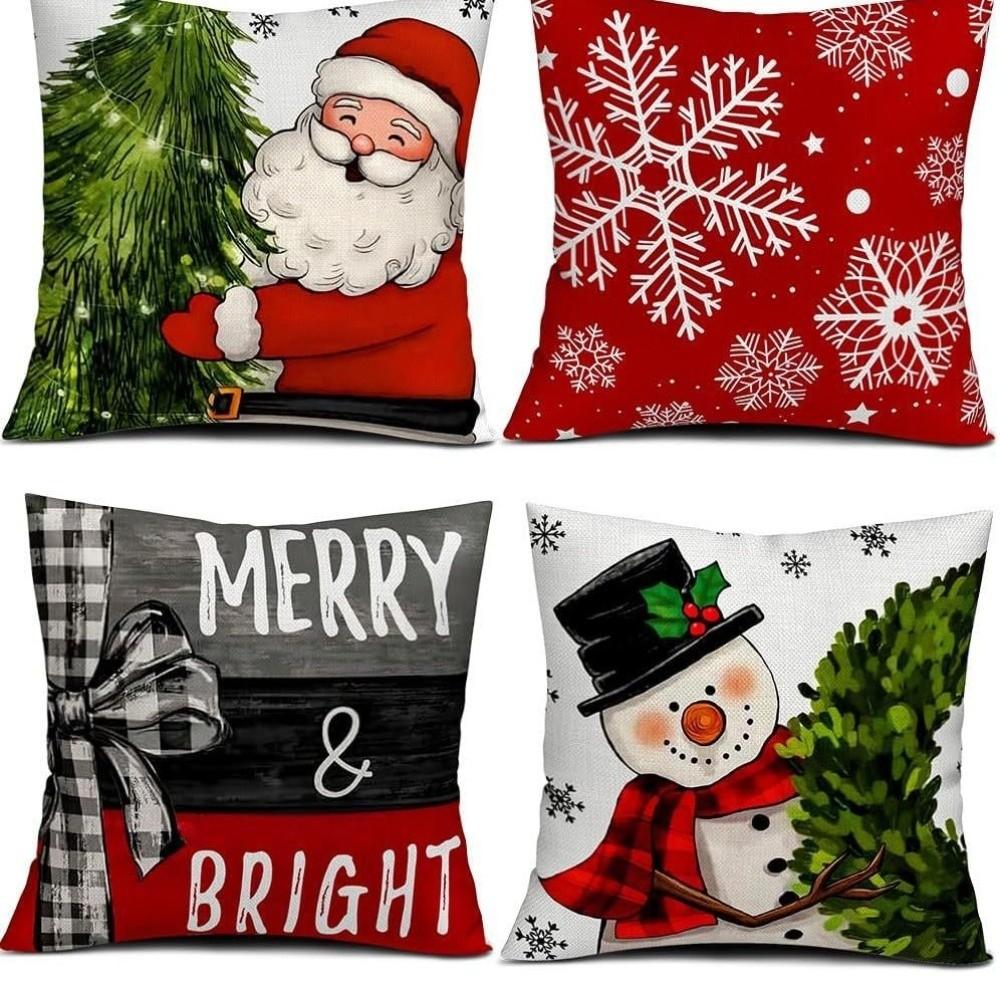 45cm 17in Xmas Pillowcase Soft Cushion Cover Snowflake Christmas Pillow Covers Sofa