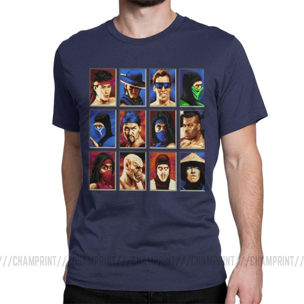 Vintage Mortal Kombat Ii Tees Genesis Character Select 16 Bit T Shirt Retro Gamer Collage T