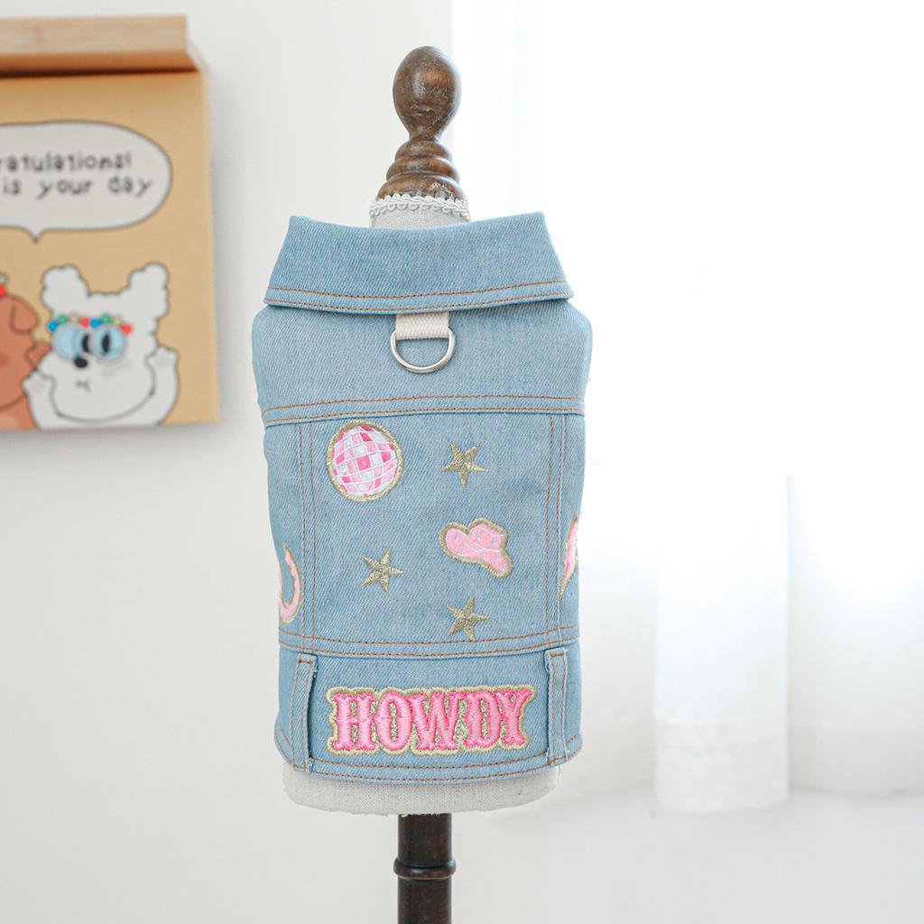 Pet Clothes Dog Cat Clothing Clothing Handsome Cute Rock Handsome Denim Collection Directly from the Manufacturer