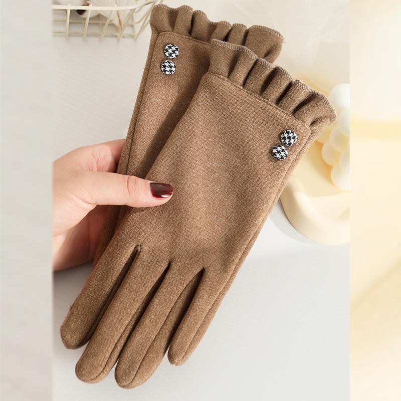 Женские перчатки с толстым бархатом для сенсорных экранов, зимние перчатки с двумя пальцами для занятий спортом на открытом воздухе, велоспорта, теплые и модные перчатки