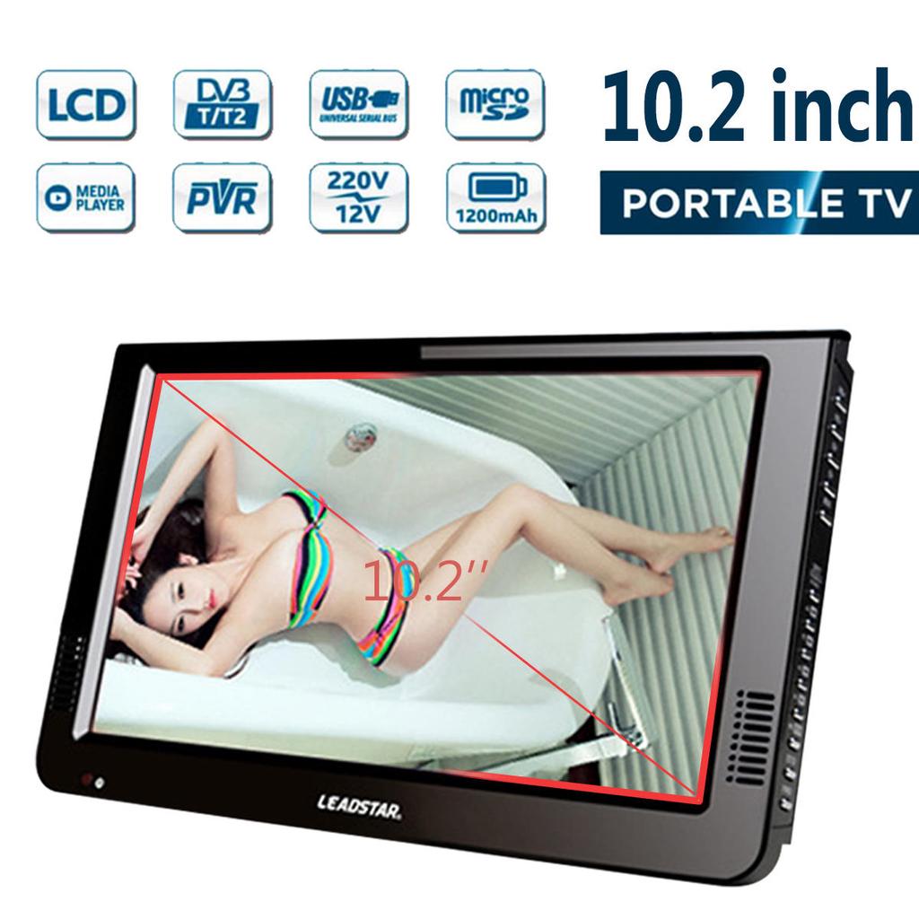 Портативный 4K светодиодный HD-телевизор 12/10-дюймовый цифровой аналоговый телевизор для дома в автомобиле HDMI VGA DVB-T2 поддержка нескольких портов
