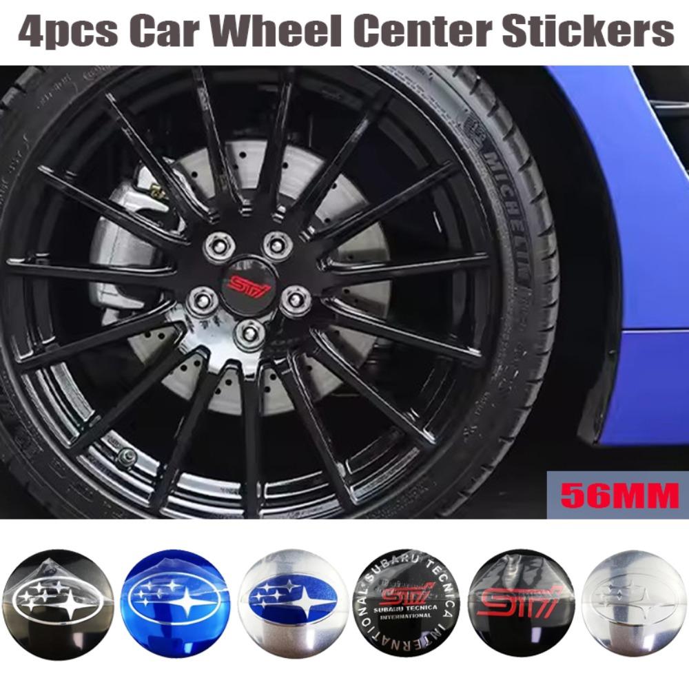 4pcs 56mm Car Wheel Center Hub Caps Sticker for Subaru Outback Legacy Forester Impreza Tribeca WRX BRZ STI Accessories