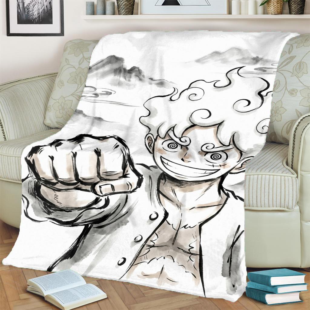 "ONE PIECE" Comfortable Print Blanket Flannel Warm for Home Bedrooms and Sofas
