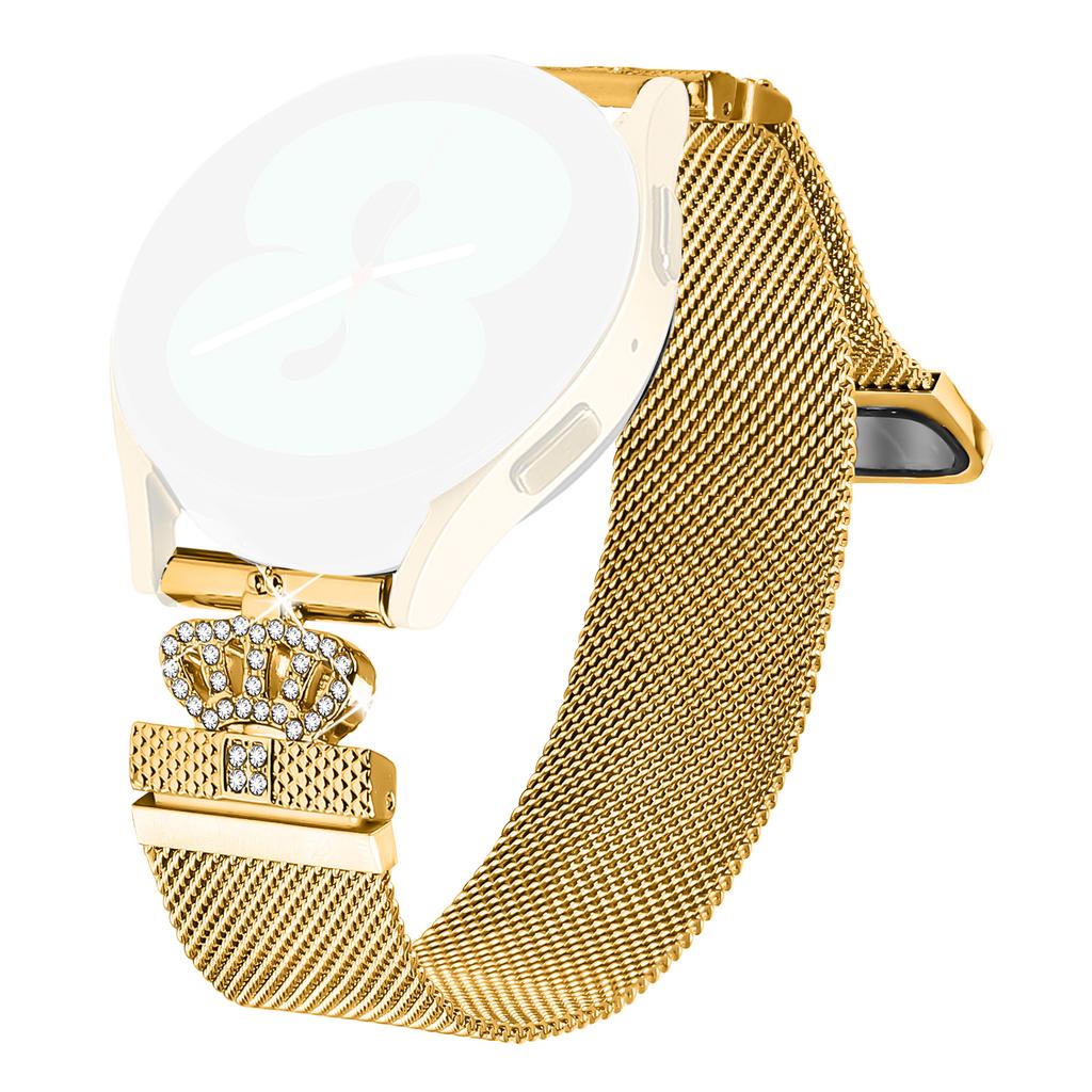 For Huami Amazfit GTS 4 Mini Milanese Mesh Band Magnetic Crown Clasp Stainless Steel Strap