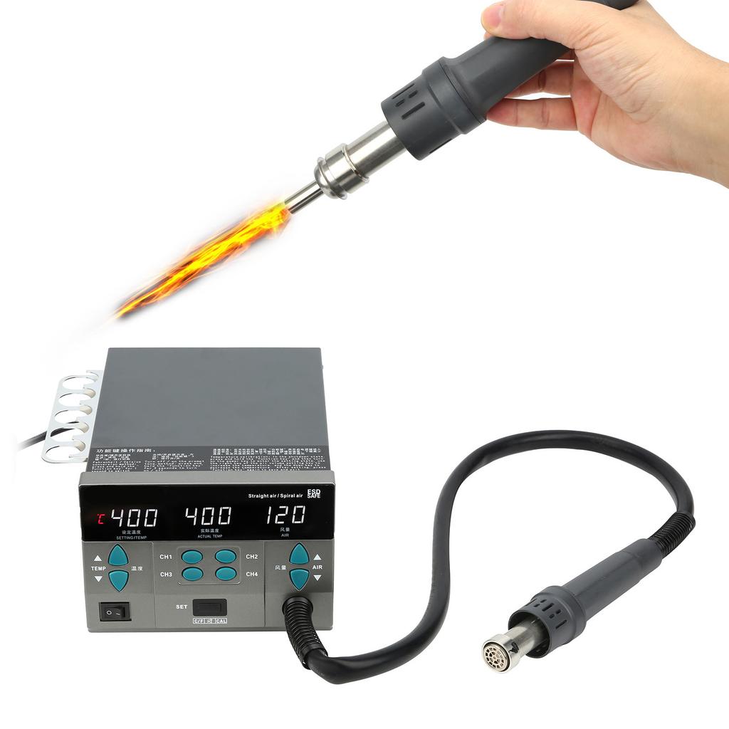 Iron Desoldering Station Hot Air Gun Digital Soldering Rework 4 Seconds Heating 8610DX Pro 1000V