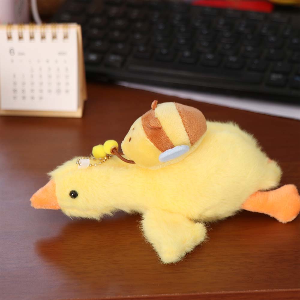 Crayfish Turtles Bees Bees Duck Doll Pendant Plush Cartoon Duck Keychain  Hanging Accessory