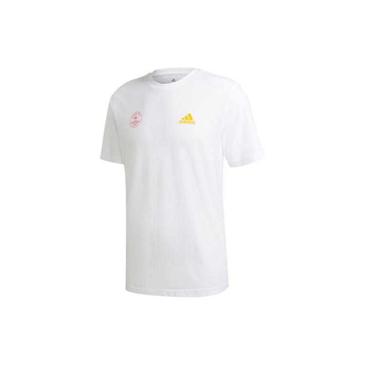 adidas Футболки Мужские Белые С Круглым Вырезом Умеренный Прямой Крой GE4667