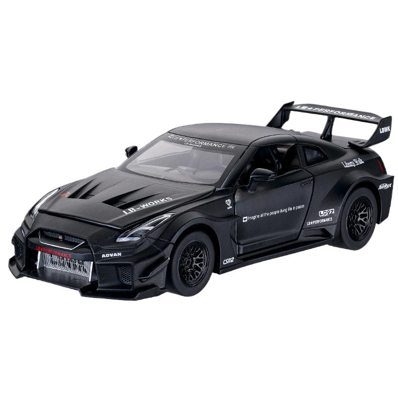 1/32 Scale Skyline Nissan GTR-CSR2 Alloy Sports Car Diecast Metal Model Sound & Light Toy Collect Display Ornament Gift for Boys