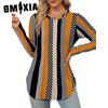 Autumn Women's Solid Color Long Sleeve Top Round Neck Loose Casual Base Shirt
