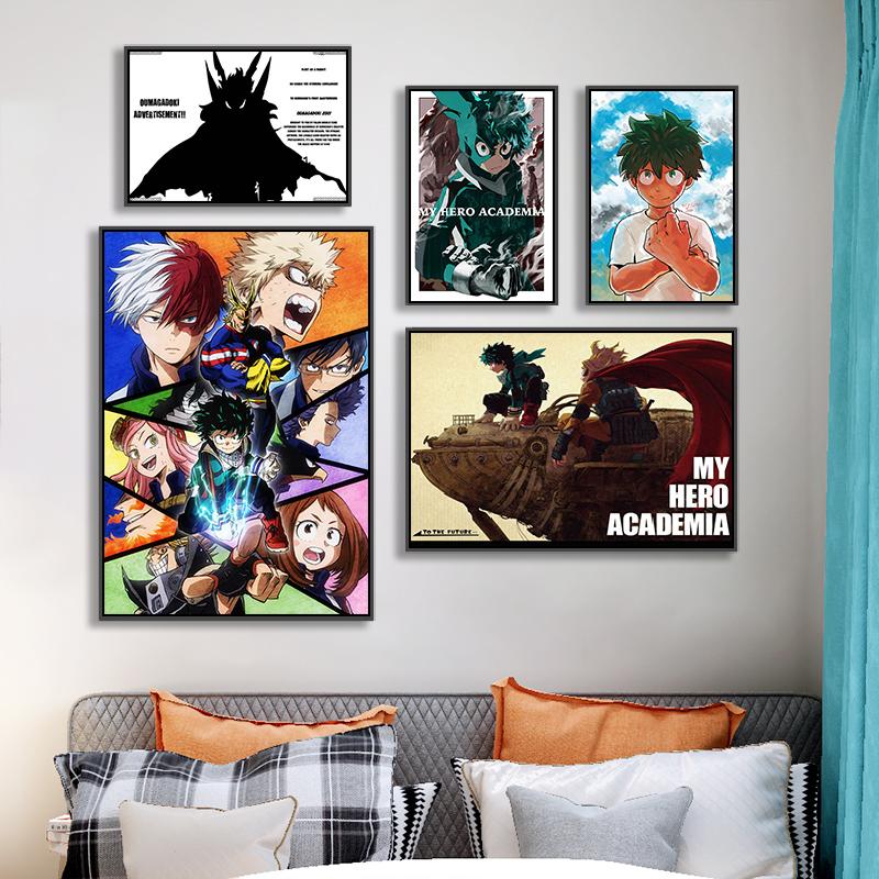 Japanese Anime My Hero Academia Poster Pictures Wall Canvas Art Print Cartoon Painting for Living Room Home Decor Cuadros