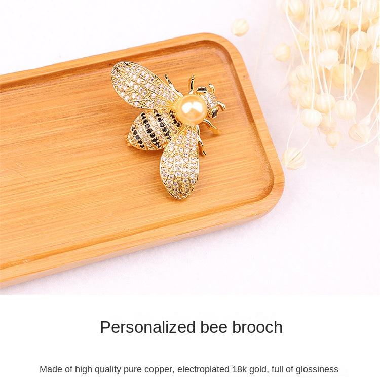 Брошь-пчела для элитных женщин, роскошное и элегантное украшение значка, креативные и универсальные аксессуары для одежды