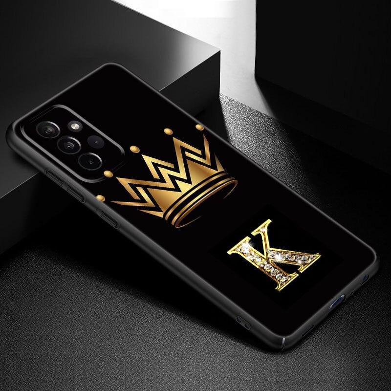 Golden Crown Letters Phone Case For Samsung Galaxy A21 A30 A50 A52 S A13 A22 A32 A33 A53 A73 5G A11 A12 A31 A51 A70 A71 A72
