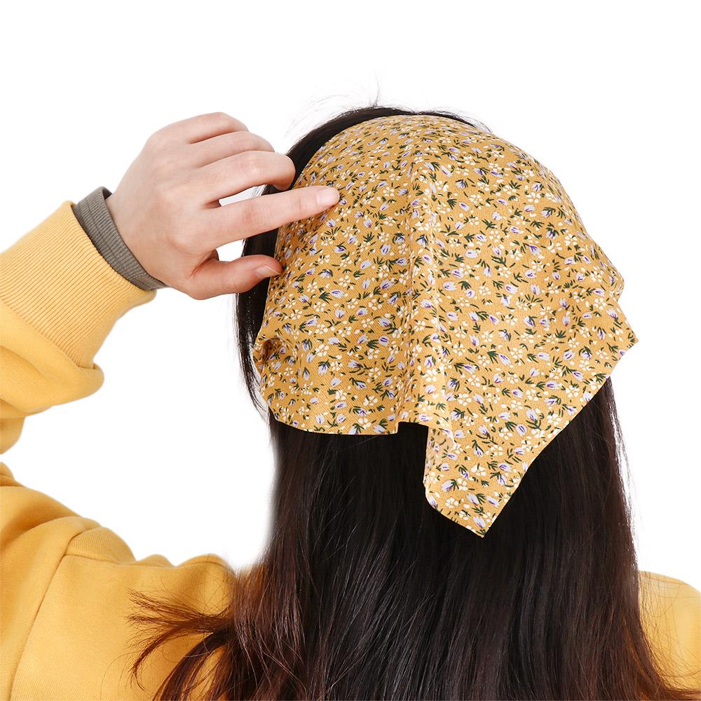Floral Print Cloth Women Floral Turban Hair Accessories Triangle Hair Headband Elastic Headband