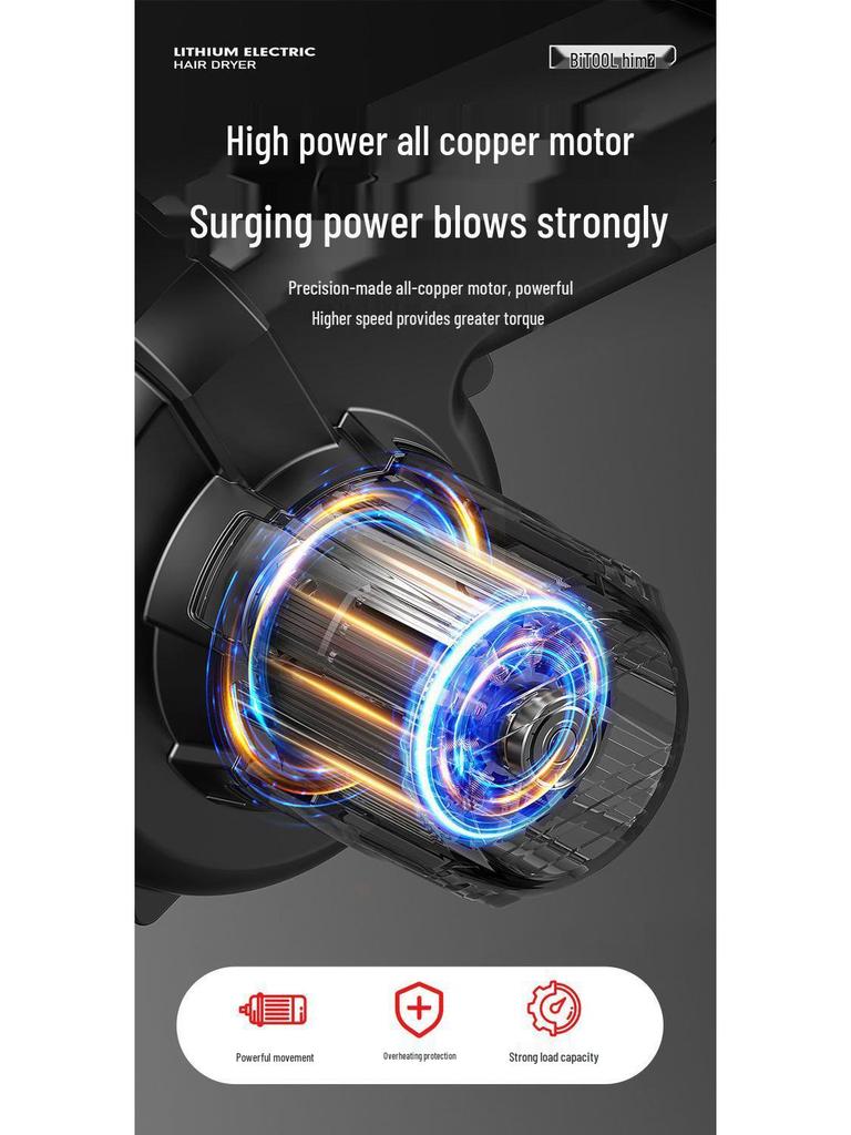 Беспроводной электрический фен и воздуходувка-пылесос с литиевой батареей