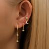 Новый дизайн, серьги-кольца из нержавеющей стали с кубическим цирконием, серьги-кольца для женщин, кулон со звездой и Луной, серьги-кольца для хряща, ювелирные изделия для пирсинга