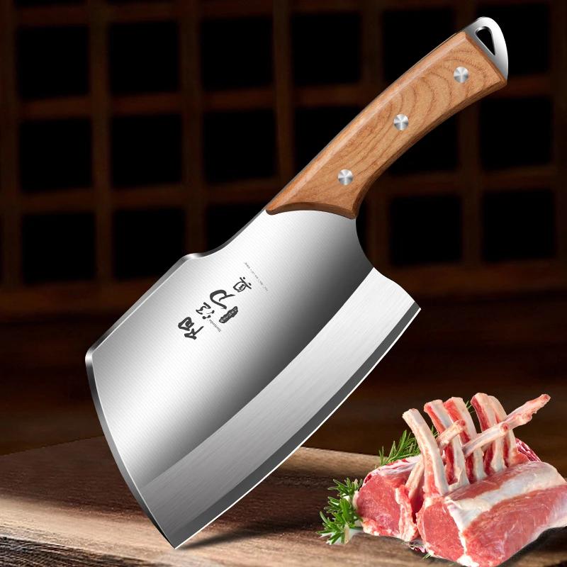 Профессиональный нож для разделки рыбы и мяса из нержавеющей стали Бытовой двойной нож для рубки и разделки костей супер острый не требующий заточки кухонный нож