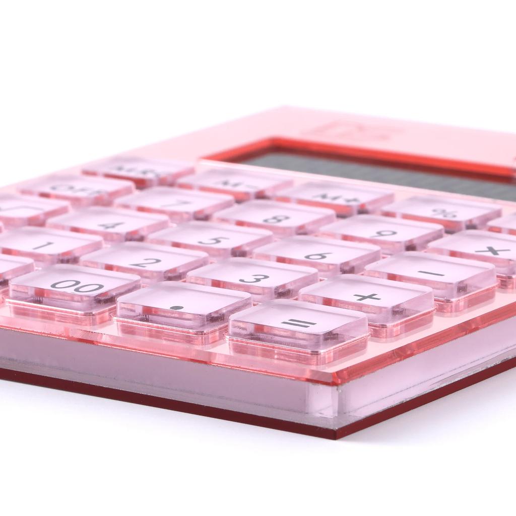 Акриловый калькулятор, гибридный калькулятор с питанием от батареи и солнечной энергии, базовый калькулятор, настольные аксессуары для дома и офиса