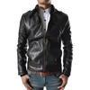 Мужская куртка-бомбер из натуральной черной овчины Стильная мотоциклетная куртка Biker Верхняя одежда MJ 128