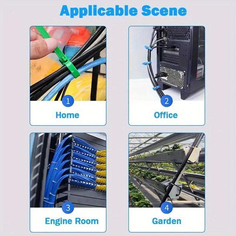 100PCS Buckle Self-locking High Quality Nylon Cable Ties, Reusable Cable Ties, Cable Ties, Adjustable Cable Ties