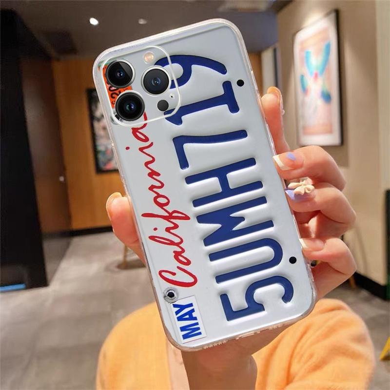 Phone Case For iphone 17 Pro Max Air 16 15 14 13 Pro Max 15 16 Pro 15Plus License Plate Number Car