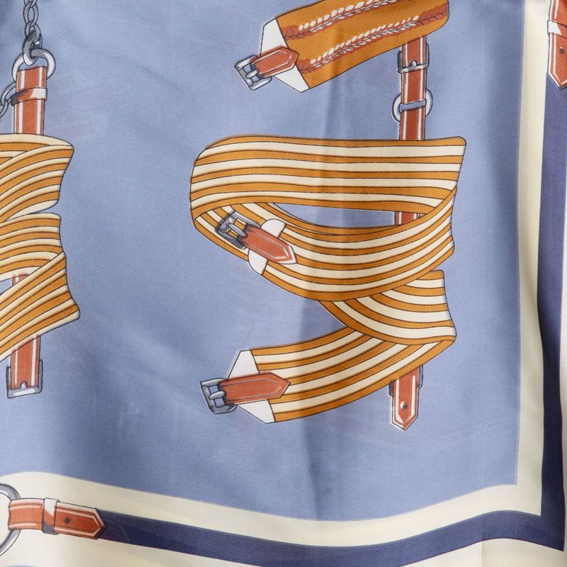 Синий серый шелковый тач квадрат 90x90 см Женщина TORRENTE