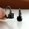 Vintage Black Gold Color Round Cut Black Stone Claw Earrings Drop Dangle Earrings Bride Wedding Engagement Jewelry