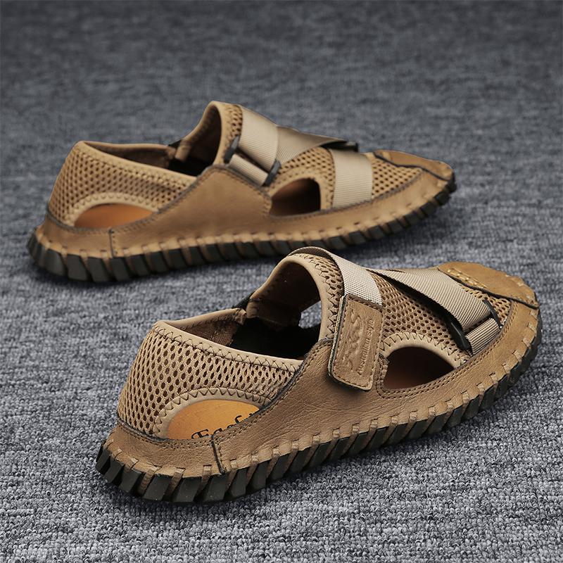 Fashion Men Sandals Summer Designer Casual Beach Shoes Male Outdoor Slippers Sport Leather Non-Slip Loafers Luxury Flats Plus Size 47