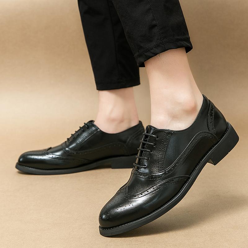 Модный Роскошный Бренд Оксфорды на Шнуровке Мужская Повседневная Обувь для Платья Броги Мужская Обувь Мужская Модная Роскошная Деловая Обувь Большой Размер 38-48