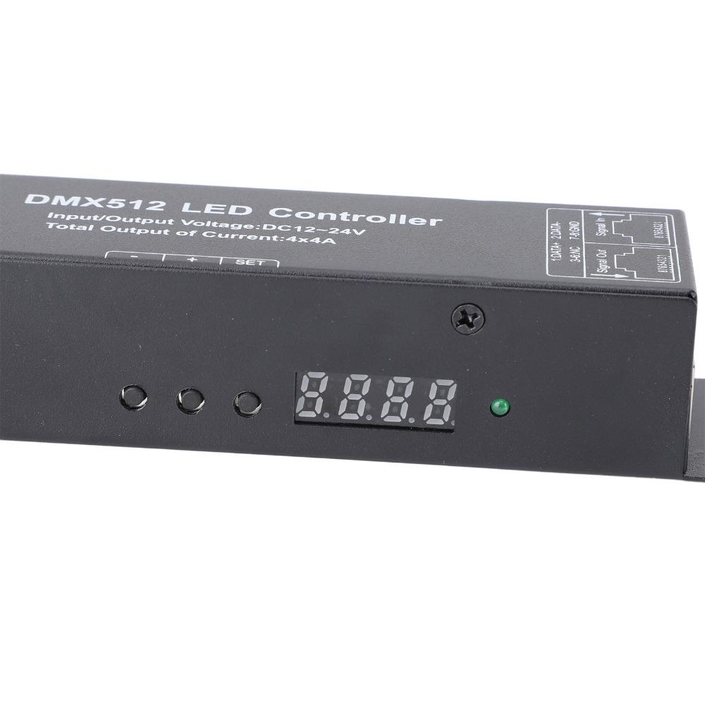 4 Channel LED Strip Controller 16A DMX Dimmer Driver Easy DMX512 Decoder Stage Lighting