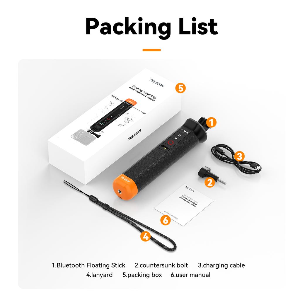 TELESIN спортивная камера плавающая ручка с дистанционным управлением затвором 15 м водонепроницаемая палка с запястьем