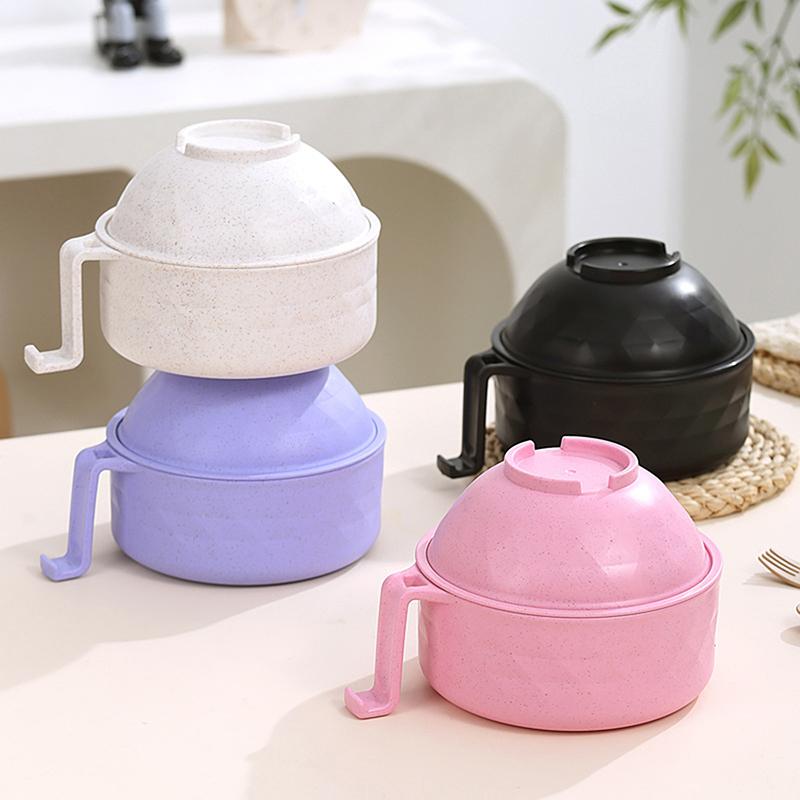 Миска для лапши быстрого приготовления с посудой Большая вместимость Экологически чистая пшеничная солома Дренажная миска для воды Ручка против ожогов