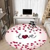 1pc Love Hearts Carpet for Office Non Slip, Round Carpet, Soft & Comfortable, Carpet for Office, Lightweight Round Floor Mat