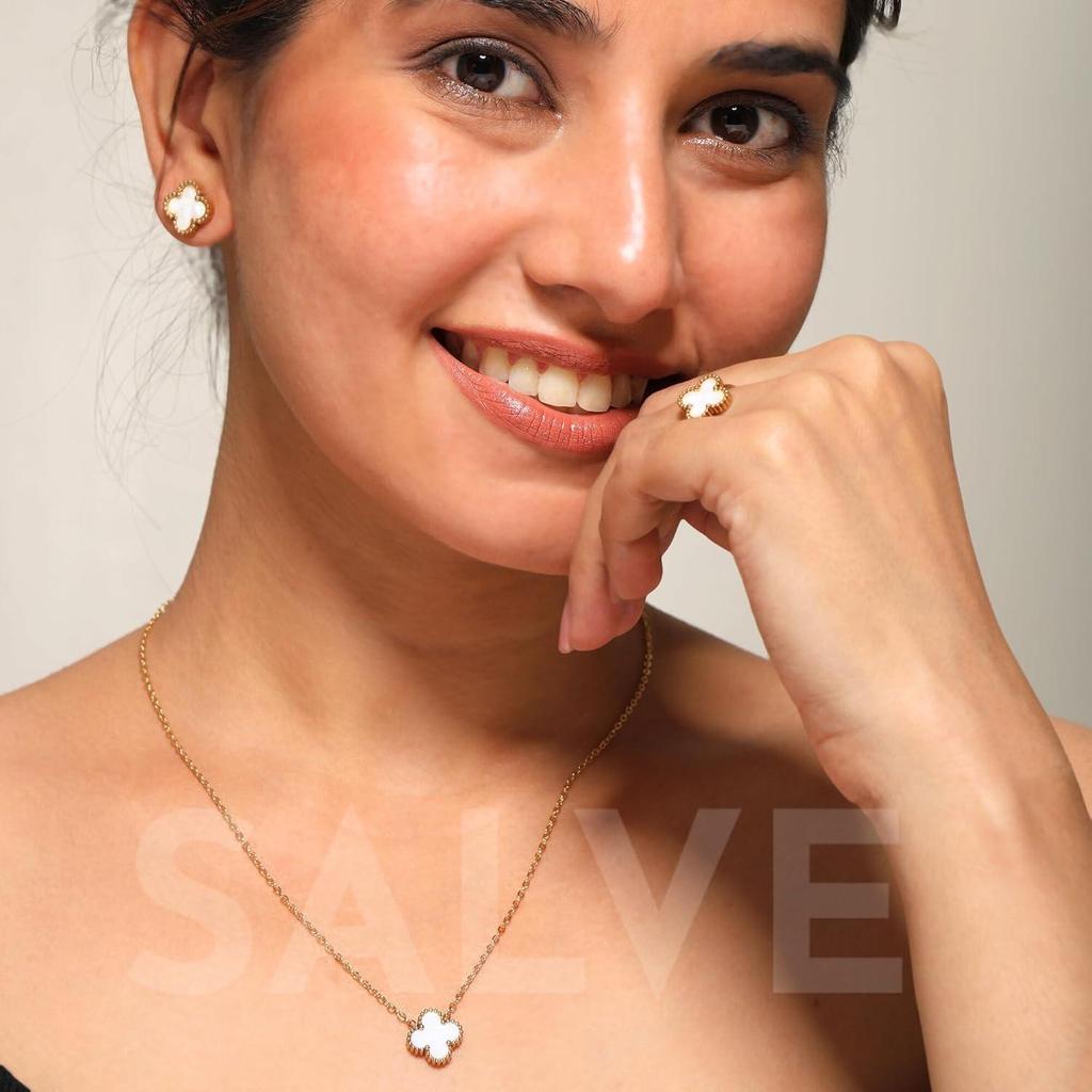 Не тускнеющий кулон-медальон для девочек | Эстетичные аксессуары для женщин | Стильное колье-клевер для девочек с цепочкой