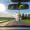 Милый подвесной ornament-котик Реалистичное животное Подвесное украшение на зеркало заднего вида Аксессуар для салона автомобиля Домашняя вечеринка Детский подарок