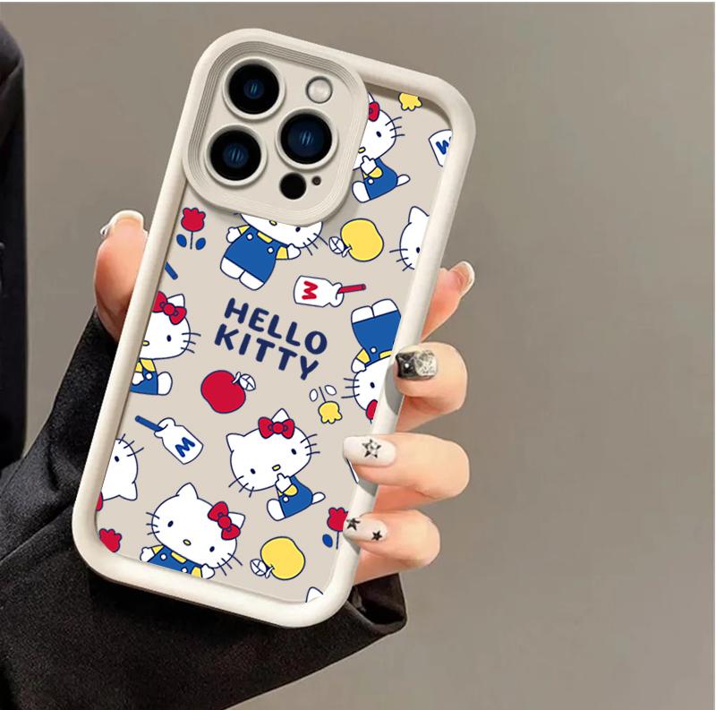 Milk Hello Kitty Phone Case For Samsung Galaxy S26 Ultra S25 FE 5G S24 S23 S22 Ultra Plus A56 A54 A53 A17 A16 5G Silicone Cover
