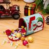 Cartoon Xmas Gift Box Decorative Christmas Tinplate Box Christmas Mailbox Candy Box New Year