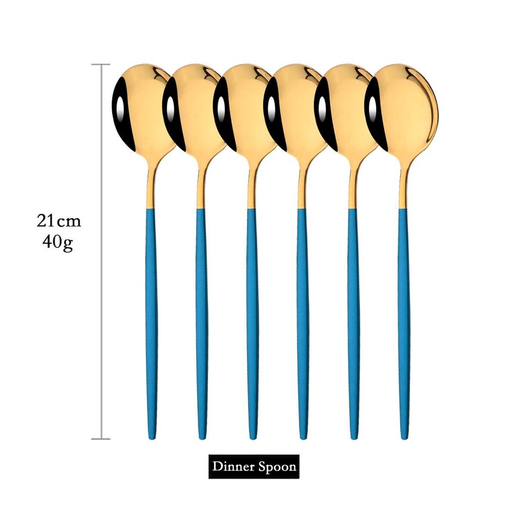 6 шт. красочная столовая посуда, набор ложек, зеркало с длинной ручкой, ложка из нержавеющей стали, столовые приборы, посуда, кухонные аксессуары