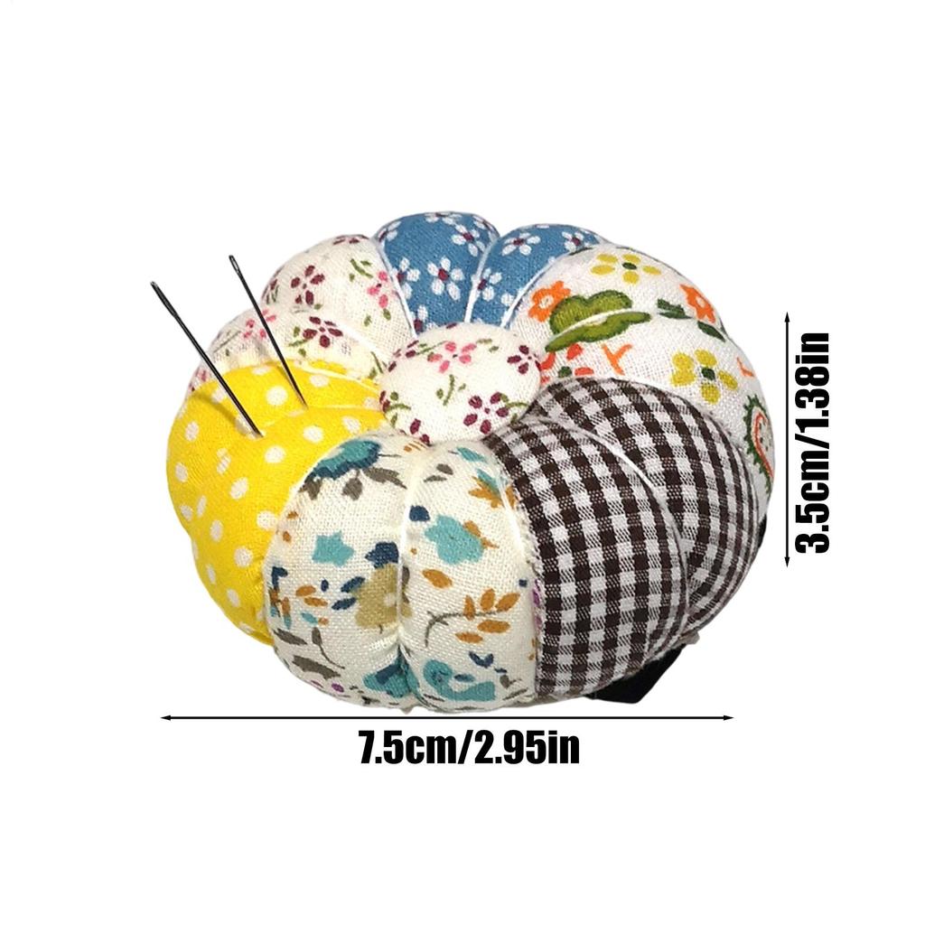 Sewing Pin Cushion 2-in-1 With Elastic Wristband Tool Organizer Cute Pumpkin Shape Pin Holder For Crafts Braiding Beginners