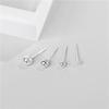 Sterling Silver S925 Round Bead Earrings for Women, Fashionable Mini and Simple Design, Basic Silver Bean Style.