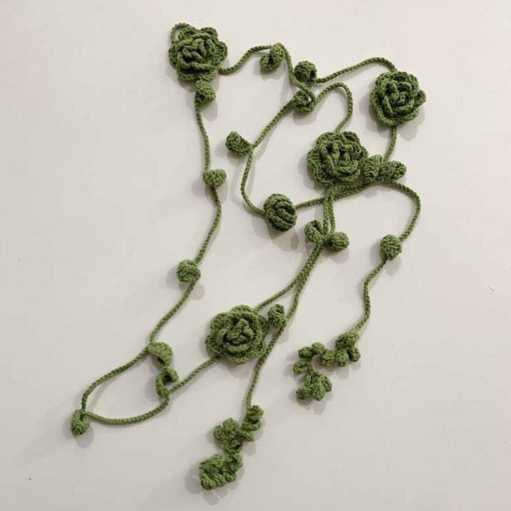 Long Scarf Y2k Rose Necklace Multicolor Rose Scarf Versatile Neck Chain Decoration Girl