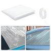 Broken Window Cover with Nanometer Double-Sided Tape Pre-Cut Transparent PVC Car Window Covering Film Broken Glass Replacement Temporary Car Glass Fix