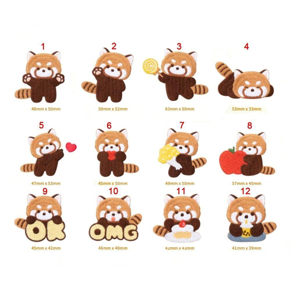 Clothing Accesories Lesser Panda Red Panda Patches Self-adhesive Cartoon Clothes Appliques Cute DIY Clothes Sticker Hairclip