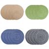4pcs Braided Woven Place Mats Washable Table Place Mat Round Placemats Coasters  for Dining Table