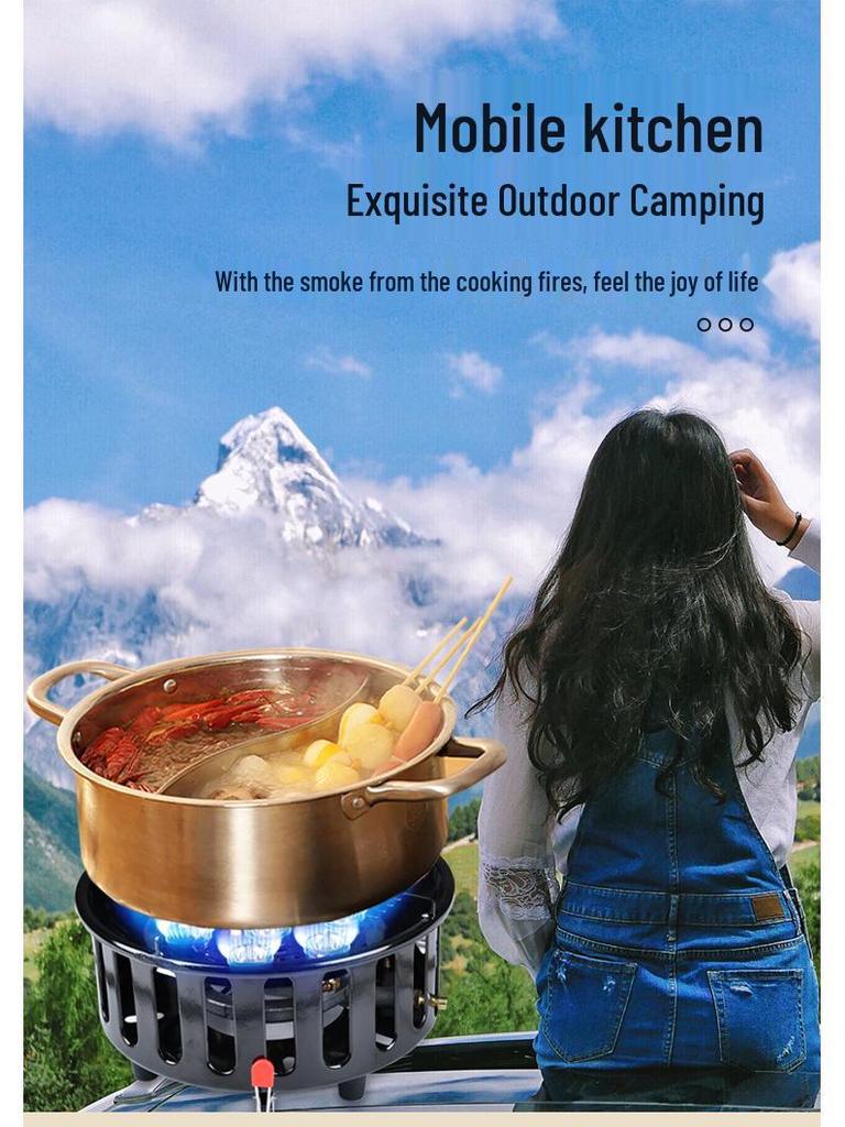 Seven-Head High-Power Dual-Use Outdoor Camping Gas & Coal Stove
