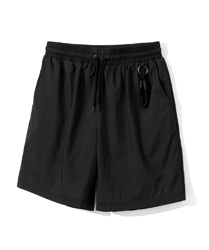 COSTUME O’CLOCK Lightcell Ripstop Elastic Waist Wide Nylon Pants Shorts Black Coospt239Black