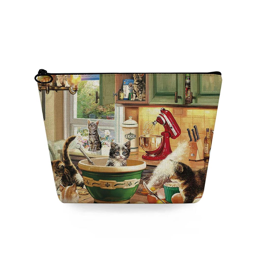 Женская косметичка с принтом кошки, органайзер для туалетных принадлежностей, дорожный чехол для хранения 6784