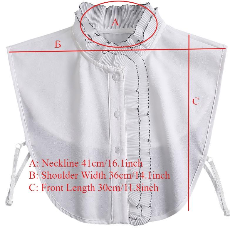 Classic Lady Shirt False Collar For Womens Shirt Lace Half Detachable False Faux Collar Tie False Collar Decorative