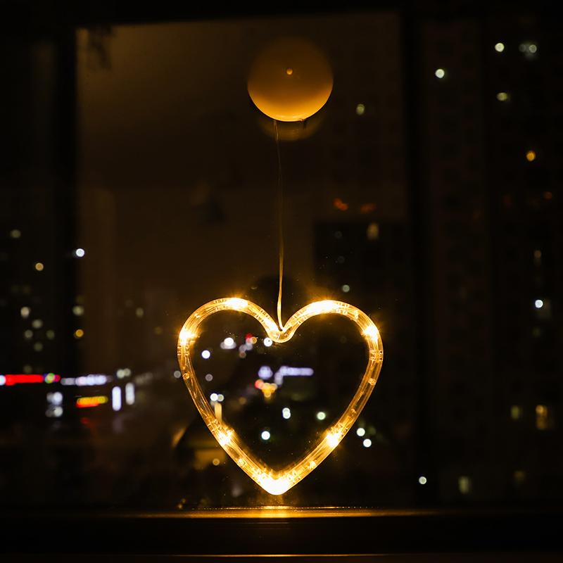 Christmas LED Light Snowflake Santa Hanging Battery-operated Window Ornaments Decoration for Home Xmas Navidad New Year Decor