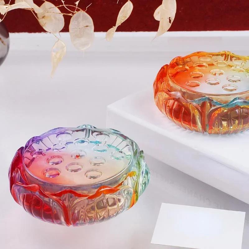 Украшение для дома Поделки Сделай сам Подставка для благовоний в форме лотоса Эпоксидная смола Литье Силиконовая форма