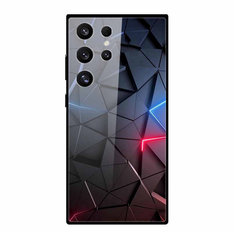 Для Samsung Galaxy A55 A51 A71 A72 A32 A33 A73 A52 A54 A53 5G Жесткий Закаленный Стеклянный Чехол для Телефона Модный Крутой Дизайнерский Щит